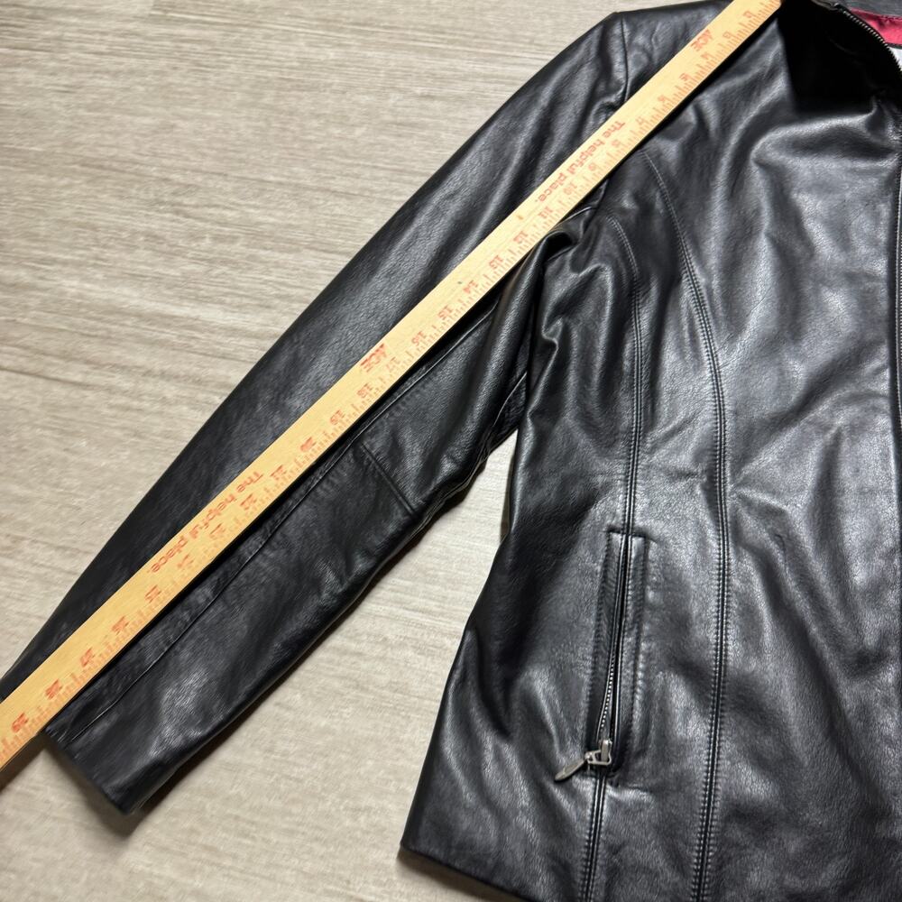 VTG 90s Wilsons Leather Maxima Jacket Black XL Full Zip Lined - Picture 7 of 8